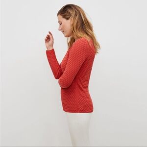 MM Lafleur Orange-Red Crew Neck Sweater